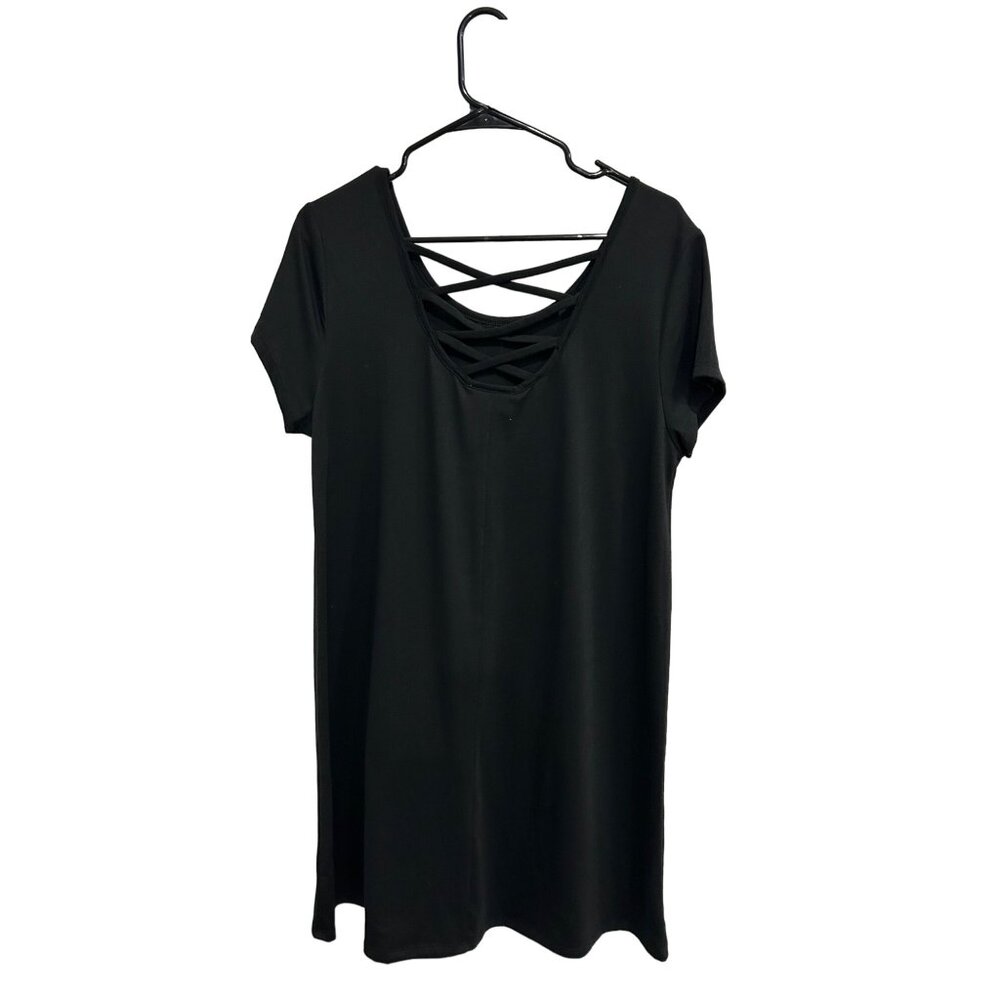 Covington Womens Black Dress With Crisscross Back Detail Size XL